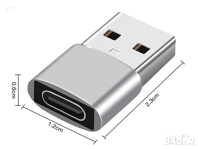 Адаптер USB - Type-C, снимка 3 - USB кабели - 42739948