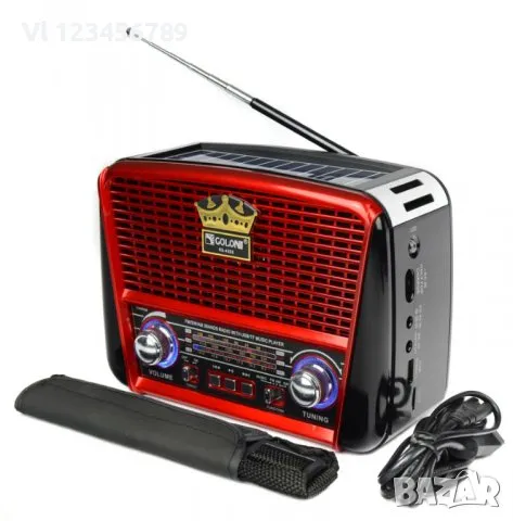 Колонка, FM+MP3 +солар, Ретро радио - Golon RX-456S Solar, снимка 3 - Bluetooth тонколони - 48057996