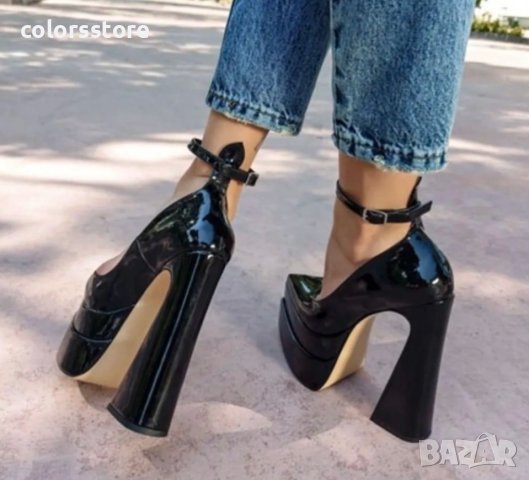 Обувки на ток - черен лак - VT2, снимка 3 - Дамски обувки на ток - 39390140