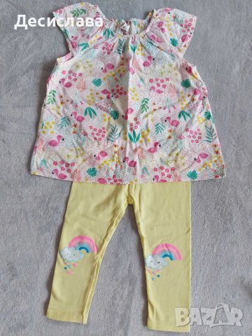 Комплект за момиченце блузка, туника, клинче, болеро за размер 80-86 см, снимка 3 - Комплекти за бебе - 40631193