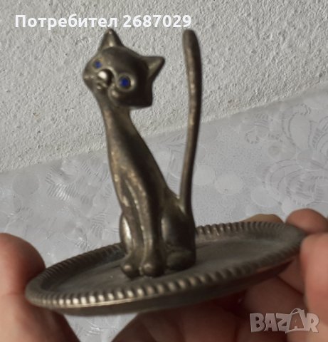 Коте котка метал антика , снимка 4 - Статуетки - 34343102