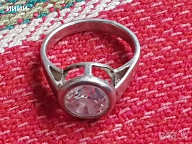 Сребърен пръстен с камък, снимка 3 - Пръстени - 52812861