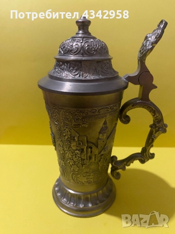 Zim Becker .Винтидж бирена калаена халба., снимка 2 - Антикварни и старинни предмети - 52887011