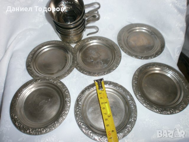 Руски Комплект   6 Подстакани  + 6 Чинийки - с  Налична маркировка., снимка 5 - Сервизи - 37575440