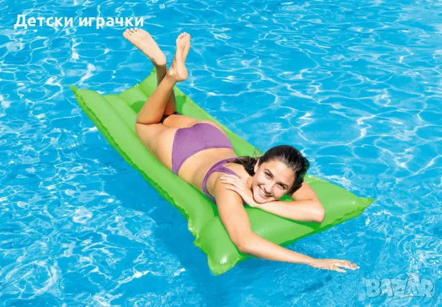 Надуваем дюшек Intex Neon Frost Air, 183×76 см, PVC, неонови цветове, снимка 3 - Надуваеми играчки - 50030821