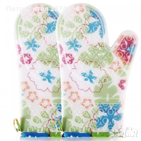 02888 Готварска ръкавица от текстил със силиконово покритие, снимка 8 - Аксесоари за кухня - 35348704