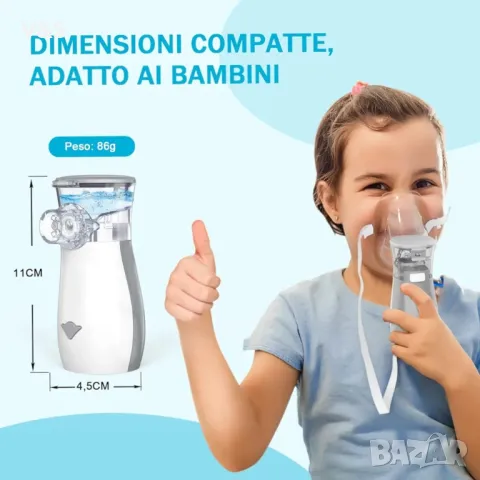 Безшумен преносим аерозол, инхалатор машина за възрастни, USB-C презареждаем преносим аерозол, снимка 5 - Други - 47729645