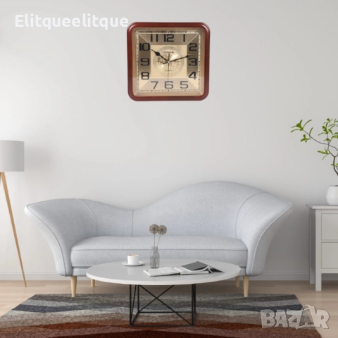 Стенен квадратен часовник - Безшумен, снимка 2 - Други стоки за дома - 52347192