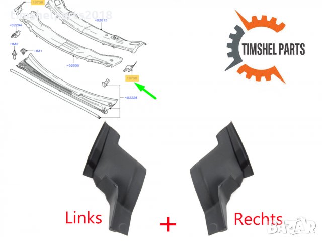 2 бр. Лайсни ъгъл на предно стъкло за Ford Fiesta 2001-2008 Ford Fusion 2002 -2008, снимка 3 - Части - 35656393