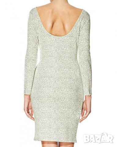 Рокля в екрю с блестящи и черни нишки марка by Hellene - XS, снимка 2 - Рокли - 16985909