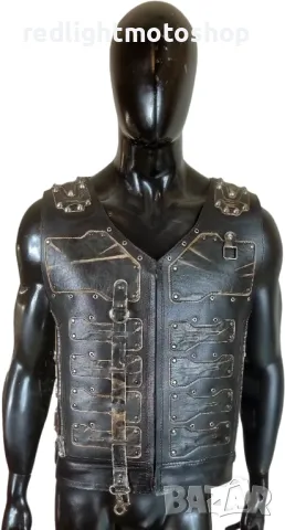 №4675 Атрактивен кожен мото елек