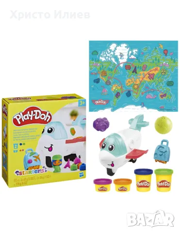 PLAY DOH Пластелин Самолет изследовател с карта на света, снимка 5 - Пластелини, моделини и пясъци - 48778375