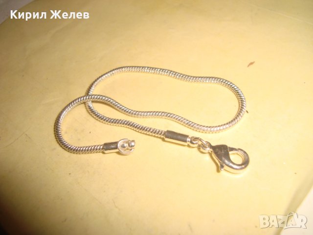 ПОСРЕБРЕНА НЕЖНА КРАСИВА ГРИВНИЧКА ГРИВНА за ГЛЕЗЕН 23774, снимка 4 - Гривни - 33846643