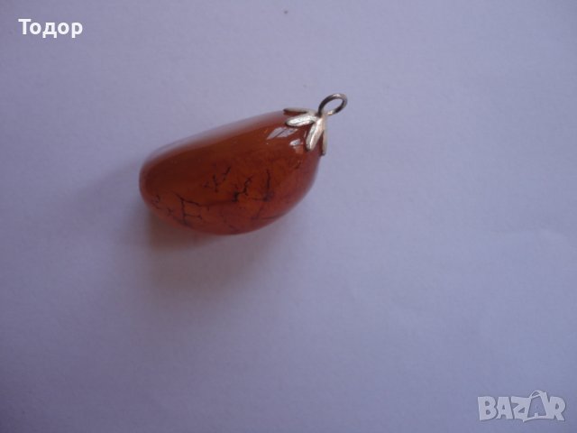 Висулка медальон от полу скъпоценен камък, снимка 4 - Колиета, медальони, синджири - 40065874