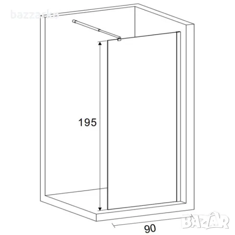 Стационарен параван за баня / Стъкло за баня