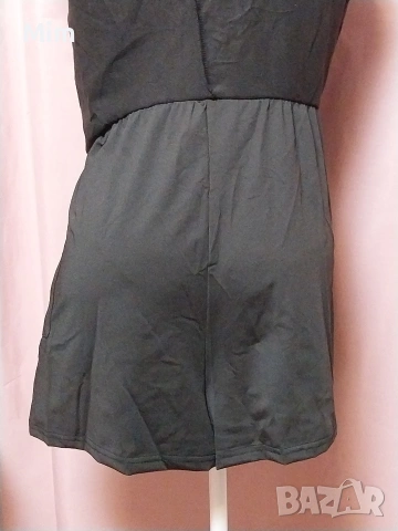 4XL Черна къса кожена рокля с къси панталонки , снимка 5 - Рокли - 53332387