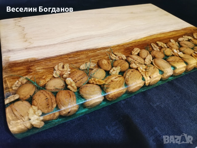 Плато за сервиране и рязане орех и епоксидна смола , снимка 4 - Други - 52809094