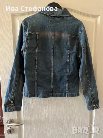 Дамско дънково яке тип риза ежедневно елегантно еластичен син  деним , снимка 3 - Сака - 50070835