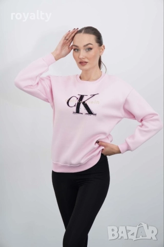 Calvin Klein Розова Дамска Памучна Блуза , снимка 5 - Блузи с дълъг ръкав и пуловери - 52063769