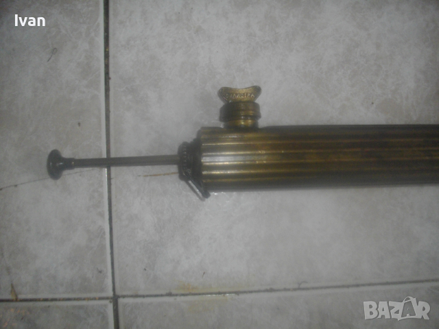 Бензинова Лампа Горелка Старо Качество НРБ-Завод "Хром"-Силистра-Отлично Състояние-Бронзова 43 см, снимка 6 - Други инструменти - 44682944