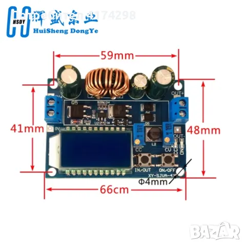 DC 5.5-30V до 0.5-30V цифров LCD дисплей Автоматично стъпкане нагоре Регулатор Boost Модул за зах, снимка 6 - Друга електроника - 49111449