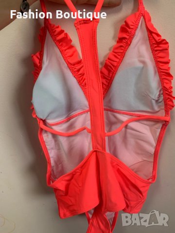 Цял бански неон корал оранжев розов червен, снимка 6 - Бански костюми - 32047394