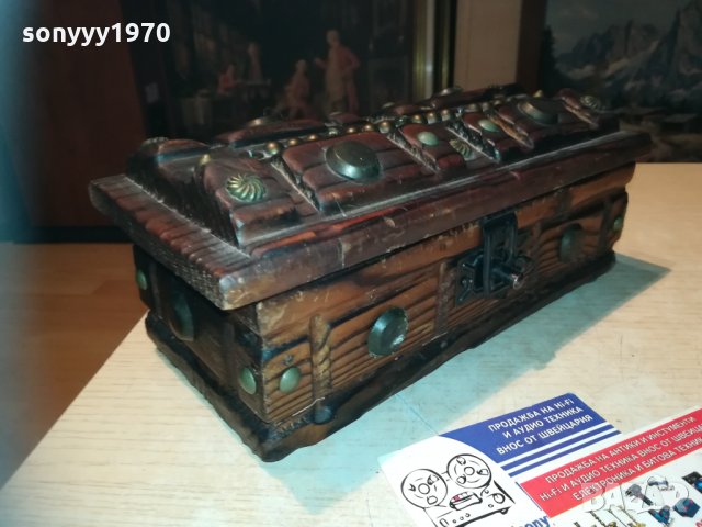 ПОРЪЧАНА-ретро дървена кутия-внос франция-25х12х10см, снимка 2 - Колекции - 30182289