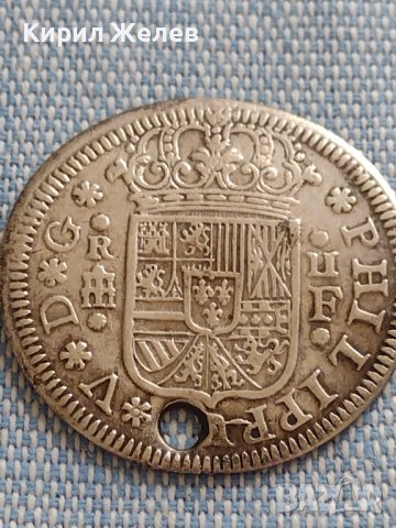 Сребърна монета 2 реала 1723г. Филип пети Сеговия Испания 28827, снимка 5 - Нумизматика и бонистика - 42930088