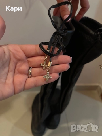 Дамски кожени ботуши тип чизми, снимка 4 - Дамски ботуши - 52559101