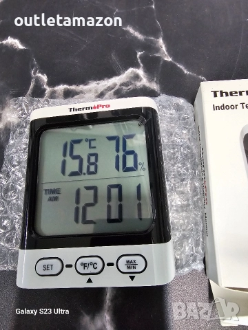 Термометър с влагомер, измерване на вътрешна температура и влажност ThermPro
Indoor