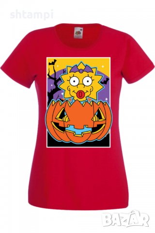 Дамска тениска The Simpsons Maggie Simpson 03,Halloween,Хелоуин,Празник,Забавление,Изненада,Обичаи,, снимка 3 - Тениски - 38154383