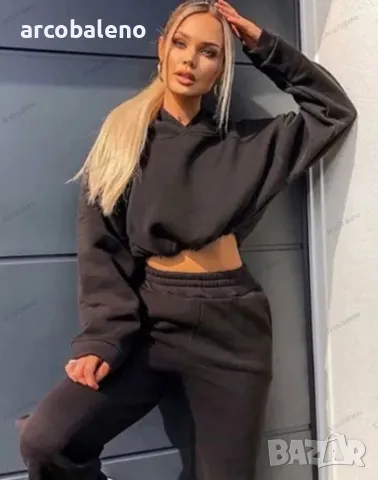 Дамски моден ежедневен комплект от две части с дълъг ръкав, 8цвята 