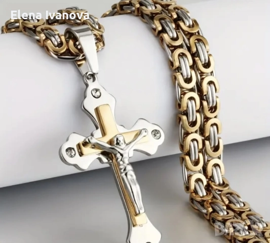 Ланец с кръст от медицинска стомана