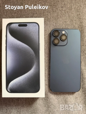 iphone 15 pro max 512 GB с 94 % капацитет на батерията blue titanium, снимка 3 - Apple iPhone - 52671254