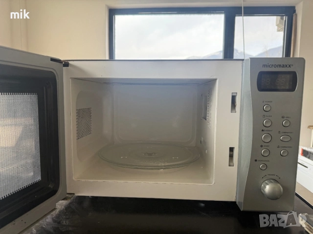 Сива микровълнова печка с грил, снимка 5 - Микровълнови - 53172531