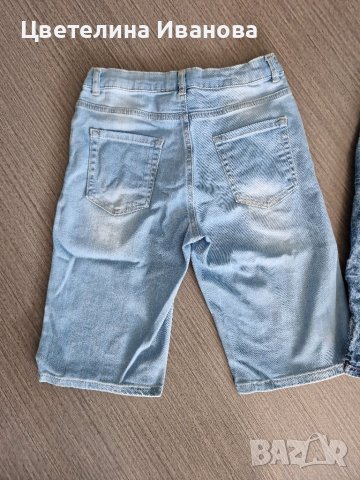 2 броя къси дънкови панталони-12-13 години, снимка 4 - Детски къси панталони - 42415138