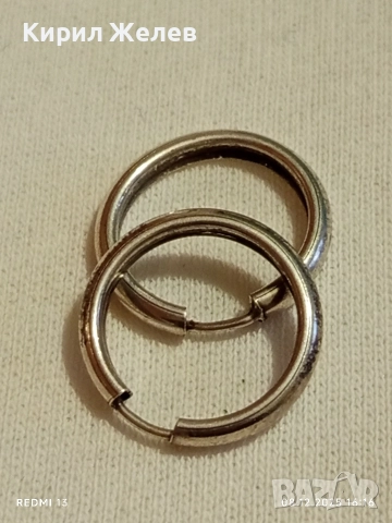 Нежни сребърни обеци тип халка много красиви елегантни 52401, снимка 5 - Обеци - 52692507