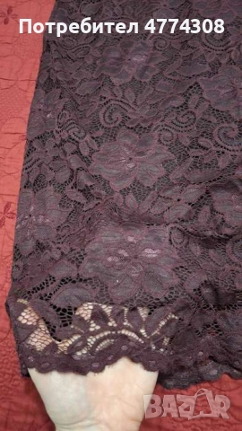 Дантелена рокля, бордо , снимка 5 - Рокли - 54009601