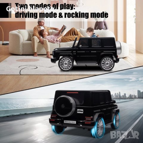 Акумулаторен джип Mercedes G 500 AMG 4X4 12V батерия, снимка 14 - Детски велосипеди, триколки и коли - 42535543