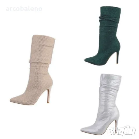 Дамски ботуши на висок ток, 3цвята 
