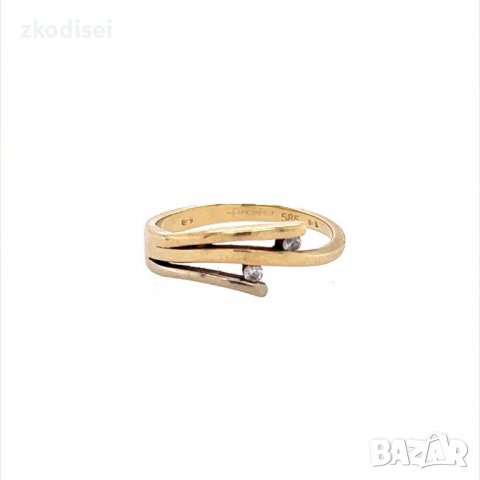 Златен дамски пръстен 2,58гр. размер:54 14кр. проба:585 модел:15560-1, снимка 2 - Пръстени - 40075775