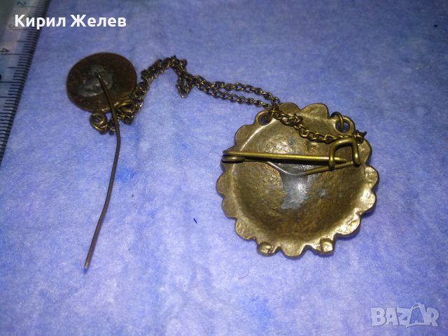 19в ВЪЗРОЖДЕНСКА РЯДКА БОГАТО ОРНАМЕНТИРАНА ДВОЙНА БРОНЗОВА ЗАБОДКА БРОШКА ЕТНО НАКИТ За НОСИЯ 34409, снимка 5 - Антикварни и старинни предмети - 39677495