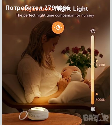 Dreamegg машина за бял шум D11 преносима звукова машина с нощна светлина за бебета,деца и възрастни, снимка 5 - Бебефони - 51991036