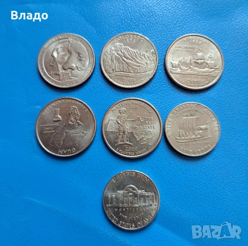 Лот юбилейни куотъри + 5 цента САЩ