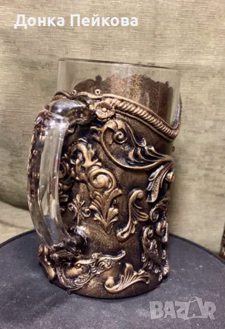 Ръчно декорирана халба за бира 500мл, снимка 5 - Чаши - 48885645