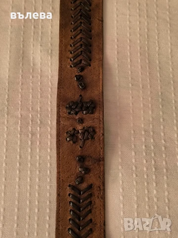 Колан кожен дамски и кожена гривна , снимка 4 - Колани - 51311904