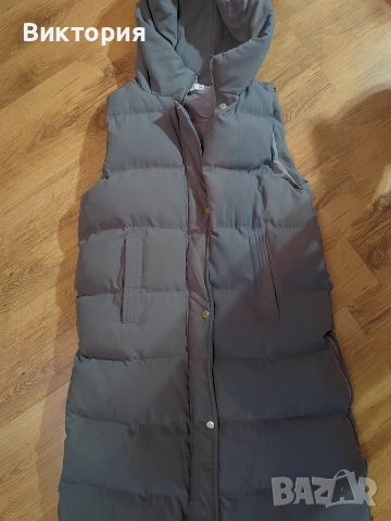 дълга сива грейка , снимка 2 - Елеци - 52704125