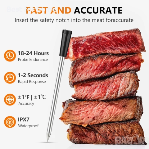 Безжичен термометър за месо , снимка 3 - Други стоки за дома - 51595335