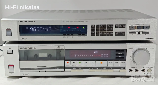 сет FM стерео радио тунер стерео касетъчен дек GRUNDIG T 7500 CF 7500