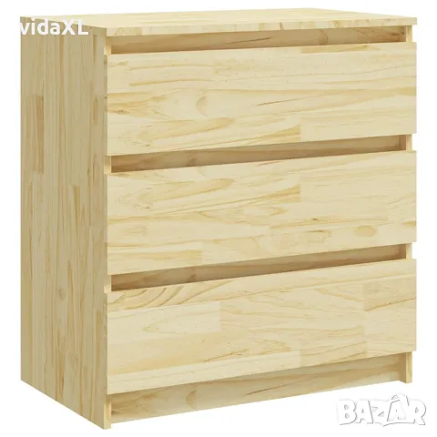 vidaXL Нощно шкафче, 60x36x64 см, бор масив